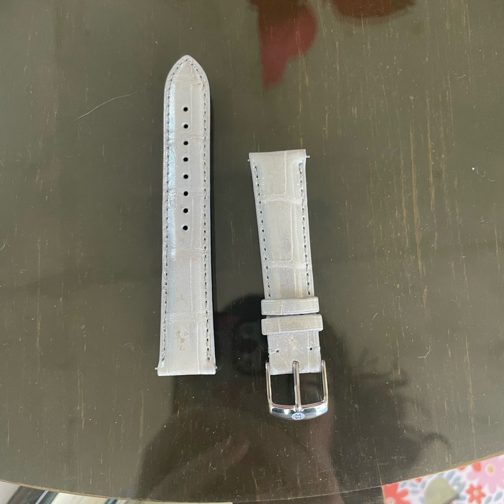 NWOT Michele Silver Alligator Watch Band (18mm)